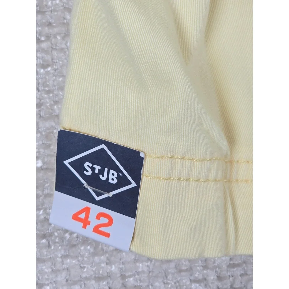 St Johns Bay Mens 42‎ Yellow Anise Flat Front Shorts 9 Inseam *PLEASE READ*